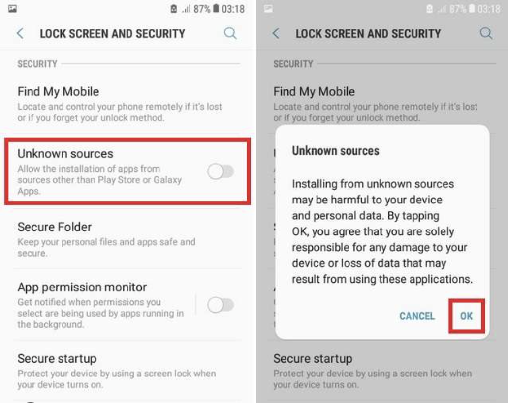 Enable Unknown Sources Android - MobiFlix APK