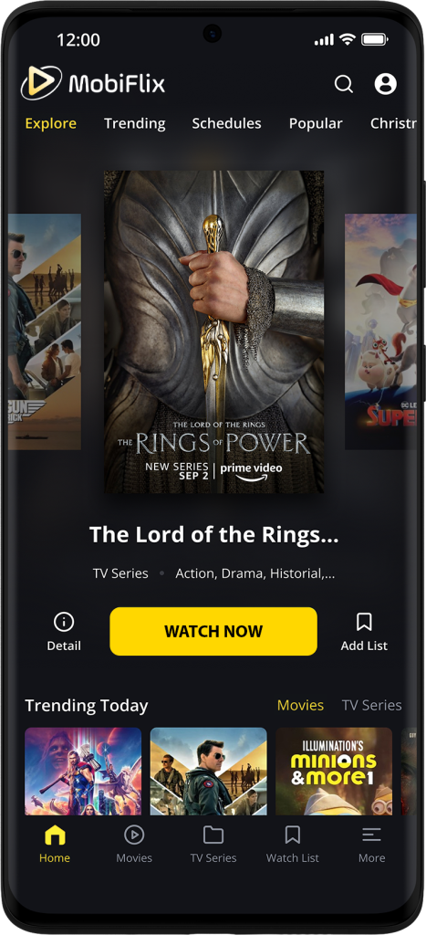 MobiFlix App UI