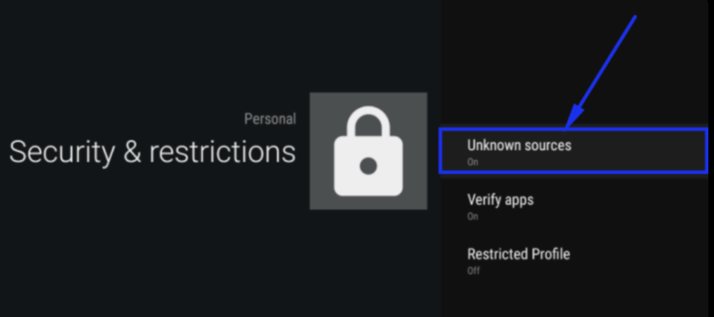 Enable Unknown Sources - MobiFlix APK on Smart TV